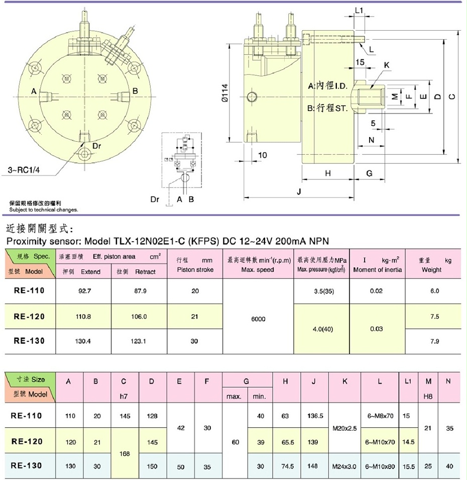 精短整合型中實回轉(zhuǎn)油缸